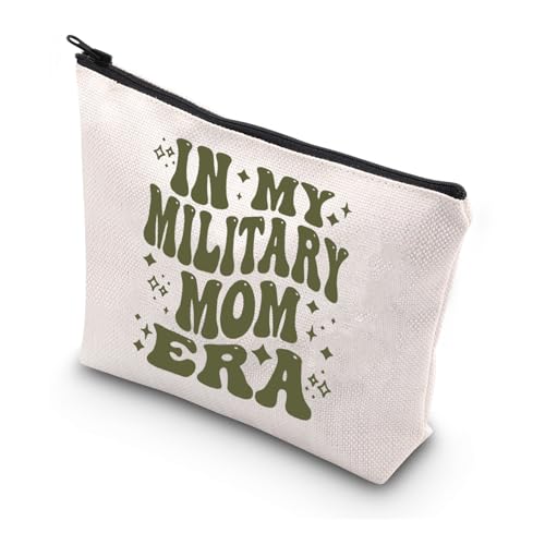 WSNANG Kosmetiktasche mit Aufschrift "In My Military Mom Era", Militär-Mutter-Kosmetiktasche, lustiges Militärgeschenk, Militär-Einsatzgeschenk, Militärische Mama-Tasche, Einheitsgröße, Modern von WSNANG