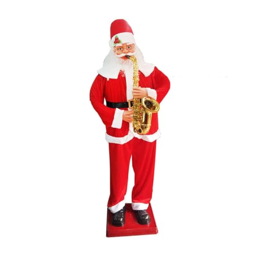 6 Fuß singender, tanzender Weihnachtsmann, lebensgroße, elektrisch animierte, tanzende Weihnachtsmannstatue, musikalische, bewegliche Figur, Weihnachtsdekoration, für den Eingang eines Hotel,A von WSNCXFW