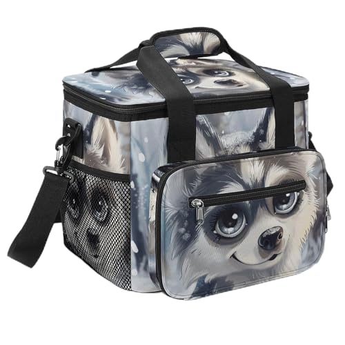 Lunchtasche, isolierte Lunchbox für Damen und Herren, Kühltasche, wiederverwendbare Lunchtasche, Cartoon-Bild, Hunde-Lunch-Tasche für die Arbeit von WSOIHFEC