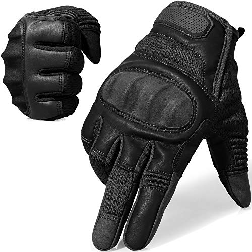 WTACTFUL Motorradhandschuhe Herren Damen, Touchscreen Motorrad Handschuhe Herr für Motorradrennen, Taktische, Airsoft, Mountainbike Radfahren, Motorradfahren Motorcross Fahrradhandschuhe Schwarz L von WTACTFUL