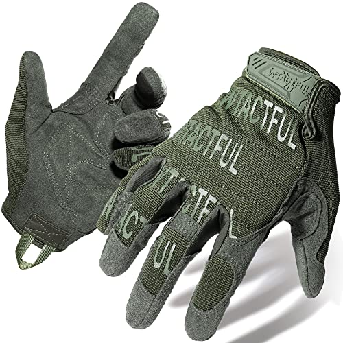 WTACTFUL Taktische Handschuhe Touch Screen Flexible Einsatzhandschuhe Tatical Gloves Herren Vollfinger für Outdoor Sport und Arbeit geeignet für Radfahren Wandern Radsporthandschuhe Grün L von WTACTFUL