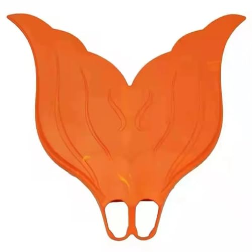 Schwimmflossen Erwachsene Kinder Professionelle Meerjungfrau Flossen Wasser Sport Training Schwimmen Weiche Gummi Große Monoflosse Kid Fuß Flipper Schwimmen Schuhe(Orange,30-33) von WTAXBH