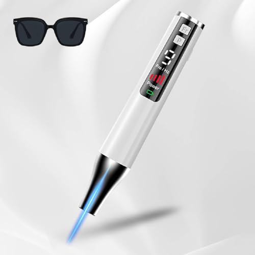 WTWTG Wiederaufladbarer blauer Stift mit Brille, Medium, Weiß von WTWTG