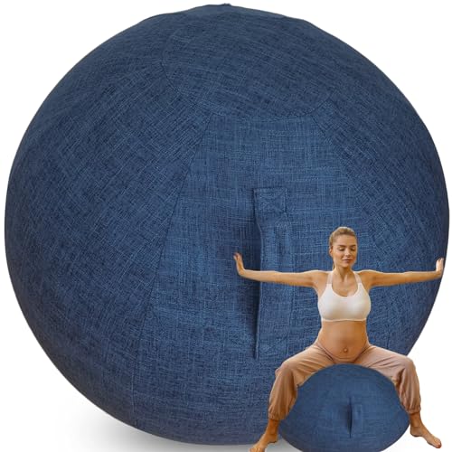 WTZHHK Gymnastikball Stoff Cover für Sitzball Sitzball Büro Yoga Stuhl Schwangerschaft & Home Gym Stilvoll und funktional【Keine Bälle enthalten】 (Color : Blue, Size : 65CM) von WTZHHK