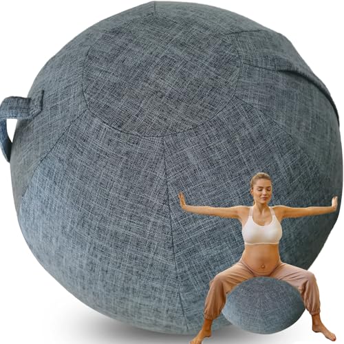 WTZHHK Gymnastikball Stoff Cover für Sitzball Sitzball Büro Yoga Stuhl Schwangerschaft & Home Gym Stilvoll und funktional【Keine Bälle enthalten】 (Color : Navy Blue, Size : 55CM) von WTZHHK