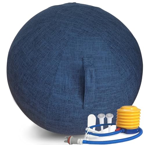 WTZHHK Gymnastikball 55cm 65cm 75cm, Sitzball Büro mit Pumpe und Deckel, Sitzball Yoga Ball für Zuhause, Zuhause & Büro Alternative zum Stuhl (Color : Blue, Size : 75CM)… von WTZHHK