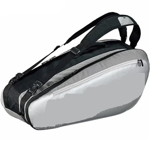 WUCTBL Tennisrucksack Badminton-Tasche, Tennisschlägertasche, großes Fassungsvermögen, for 12 Schläger(Silver) von WUCTBL