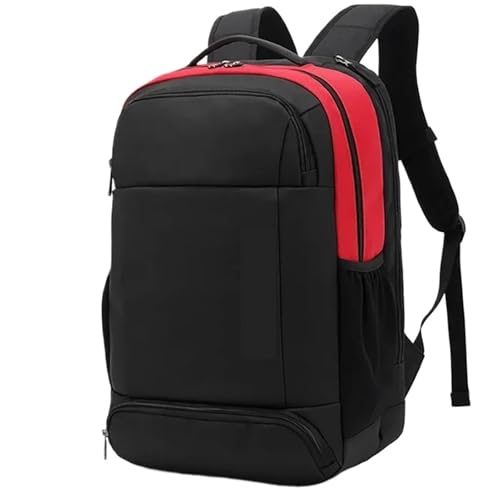 WUCTBL Tennisrucksack Umhängetasche, Tennisschläger-Rucksack, langlebig, wasserdicht, große Kapazität, Sporttasche(Black Red) von WUCTBL