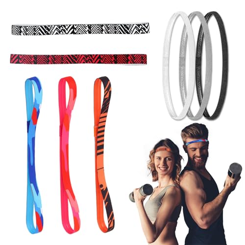 Haarband Sport Anti Rutsch, Stirnband Mini Headbands, Haarband Sport – Mehrfarbiges Paket mit 8 Unisex Sport Haarbänder für Fußball, Tennis, Laufen und mehr – Flexibles, Rutschfestes Stirnband Haarband Sport Anti Rutsch, Stirnband Mini Headbands, Haarband Sport – Mehrfarbiges Paket mit 8 Unisex Sport Haarbänder für Fußball, Tennis, Laufen und mehr – Flexibles, Rutschfestes Stirnband von WUERKIYA