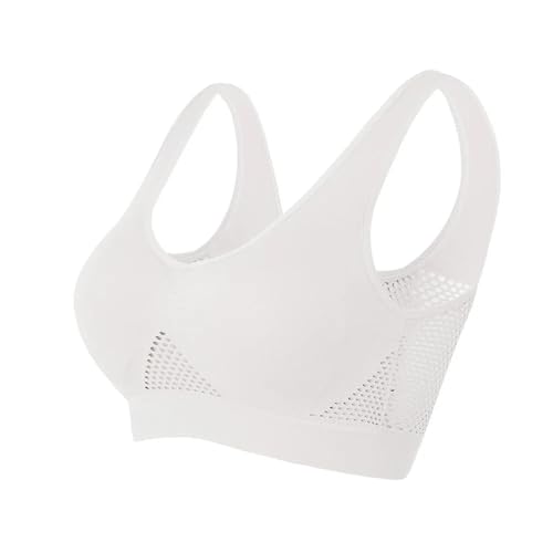 WUFANGBU Damen-BH Bra Atmungsaktive Sport-BH Top Fitness Damen Büstenhalter Sport-BH Push-Up-BHS L Weiß von WUFANGBU