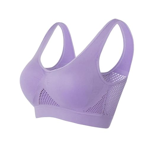 WUFANGBU Damen-BH Bra Atmungsaktive Sport-BH Top Fitness Damen Büstenhalter Sport BH Push-Up XL Lila von WUFANGBU