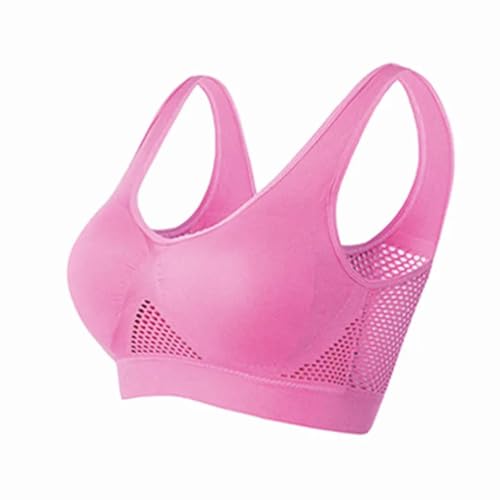 WUFANGBU Damen-BH Bra Atmungsaktive Sport-BH Top Fitness Frauen BH Sport BH Push Up BHS 5XL Pink von WUFANGBU