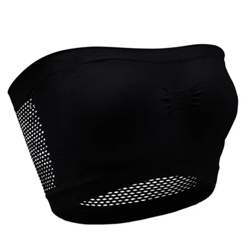 WUFANGBU Damen-BH Bra BH Drahtloser Anti-Rutsch-Push-Up Bandeau BH Für Frauen Top Unterwäsche Mit Einfarbig Elastisch M Schwarz von WUFANGBU