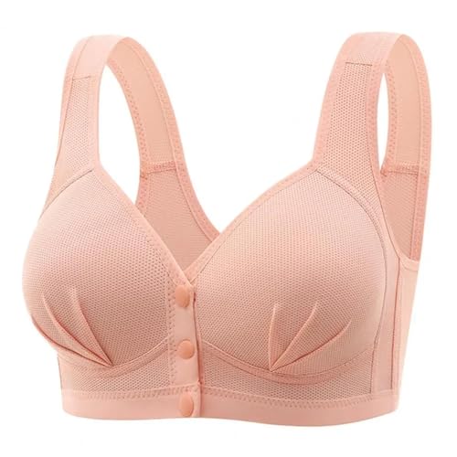 WUFANGBU Damen-BH Bra BH Komfortable Push-Up BHS Für Damen Front Verschluss Weste Größe Rücken Unterwäsche 36B Light Pink von WUFANGBU