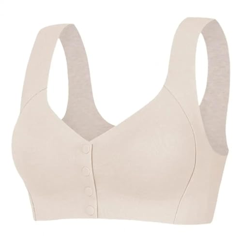 WUFANGBU Damen-BH Bra BH-Sport-BH Mit Vorderem Knopf Verschluss Elastische Schulter Gurte Für Yoga-Kleidung Push-Up XXL-Haut von WUFANGBU