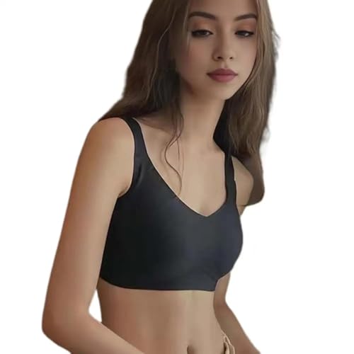 WUFANGBU Damen-BH Bra Damen BH Breite Elastische Schulter Gurt Unterwäsche Push-Up Sport Yoga Lady BH L Schwarz von WUFANGBU