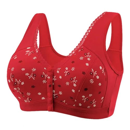 WUFANGBU Damen-BH Bra Damen BH Elastisch Spitze Schulter Gurt BH Plus Größe Push-Up Mutter BH 40 Rot von WUFANGBU