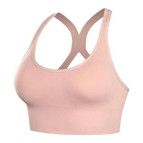 WUFANGBU Damen-BH Bra Frauen Sport BH Breite Schulter Gurt Hohl Rücken Weste Push-Up Sport Yoga Täglich Lady BH XL Pink von WUFANGBU