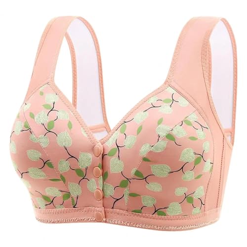 WUFANGBU Damen-BH Bra Frauen Sport BH Elastisch Schulter Gurt Blumen Druck Büstenhalter Push-Up Sport Yoga Täglich Mutter BH 44 Cameo Brown von WUFANGBU