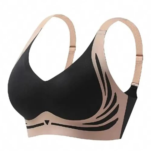 WUFANGBU Damen-BH Bra Frauen Sport BH Elastisch Schulter Gurt Unterwäsche Push-Up Sport Yoga Farbe Täglich Lady BH XL Schwarz von WUFANGBU