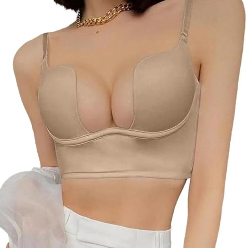 WUFANGBU Damen-BH Bra Mode Frauen Push Up BH Solid Push Up BH A Cup Damen Sexy BHS Und Unterwäsche Push Up BH 32B Aprikose von WUFANGBU