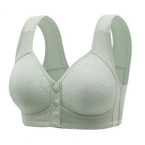 WUFANGBU Damen-BH Bra Push-Up-BH Für Damen Bequem Spitze Vorne Push-Up-BH Für Tägliche Übung 42C Grün von WUFANGBU