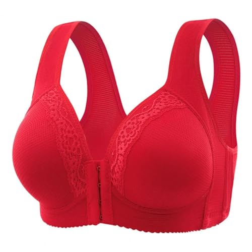 WUFANGBU Damen-BH Bra Push-Up-Push-Up-Push-Up-BH Für Damen BH Elastische Träger 40C Rot von WUFANGBU