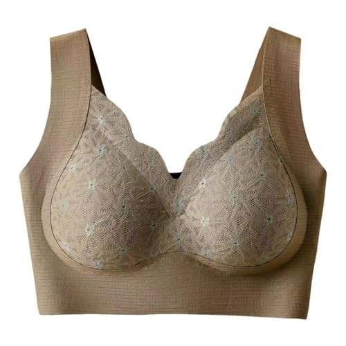 WUFANGBU Damen-BH Bra Push-Up-Yoga-BH Mit Blumenmuster Für Nylon-M-Kaffee von WUFANGBU