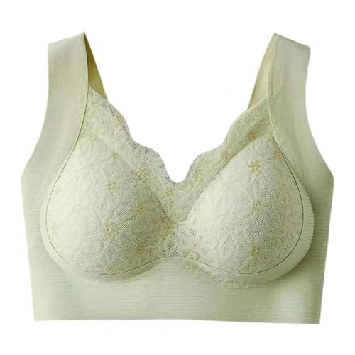 WUFANGBU Damen-BH Bra Push-Up-Yoga-BH Mit Blumenmuster Für Nylon XL Grün von WUFANGBU