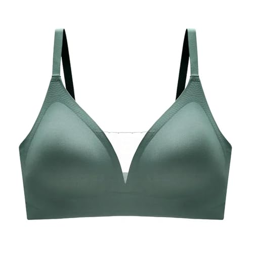 WUFANGBU Damen-BH Bra Unterwäsche Damen Spitzen Rohr Top Gesammeltes Sport-BH XXL Grün von WUFANGBU