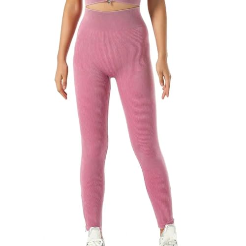 WUFANGBU Hose Frauen Yoga Hosen Hohe Taille Hintern Gehobene Dünne Übung Frauen Sport Hose Jogging Hose Workout Fitness Hose L Pink von WUFANGBU