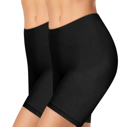 WUFANGBU Leggings Damen Hose 2 Stück Frauen Sport Kurze Yoga Legging Shorts Hohe Taille Fitness Enge Shorts Schnell Trocknung Radfahren Trainings Hose XXL Black2 von WUFANGBU