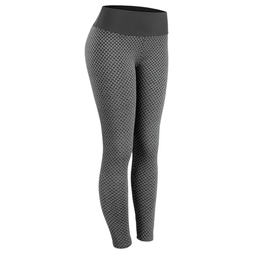 WUFANGBU Leggings Damen Hose Atmungsaktive Sport Strumpfhosen Mädchen Push Up Yoga Hose Frauen Nahtlose Leggings Hohe Taille Yoga Fitness Leggings Gym Kleidung Outfit S Dunkelgrau von WUFANGBU