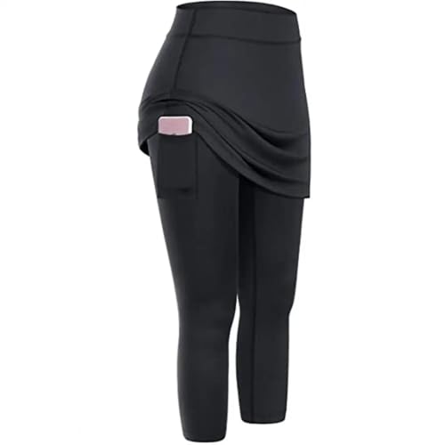 WUFANGBU Leggings Damen Hose Beliebte Fitness-Leggings Täglich Tragen Atmungsaktiv Indoor Gym Workout Leggings S Schwarz von WUFANGBU