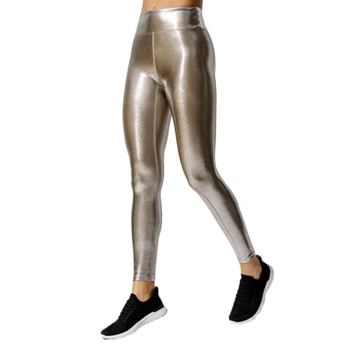 WUFANGBU Leggings Damen Hose Frauen Yoga Hosen Hohe Taille Einfarbig Bleistift Hose Dehnbar Dünne Hose Leggings Lange Strumpfhosen M Rosegold von WUFANGBU