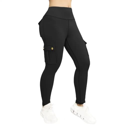 WUFANGBU Leggings Damen Hose Sport Hosen Sexy Heben Gesäß Sport Enge Hosen Damen Hoch Taillierte Fitness Hosen Laufen Yoga Leggings XL Schwarz von WUFANGBU