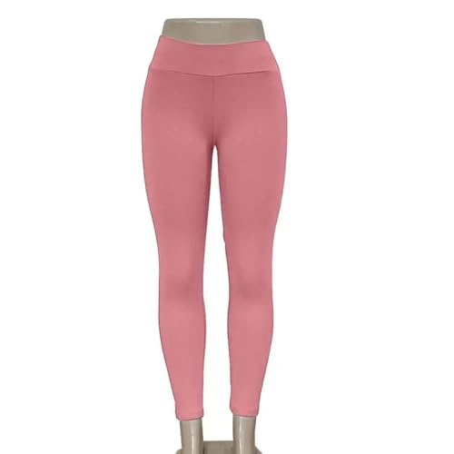 WUFANGBU Leggings Damen Hose Yoga-Hosen Für Frauen Mit Hoher Taille Fitness Leggings Training Trainings Hose Nahtlose Sport-Leggings Fitness-Kleidung XL Rosa von WUFANGBU