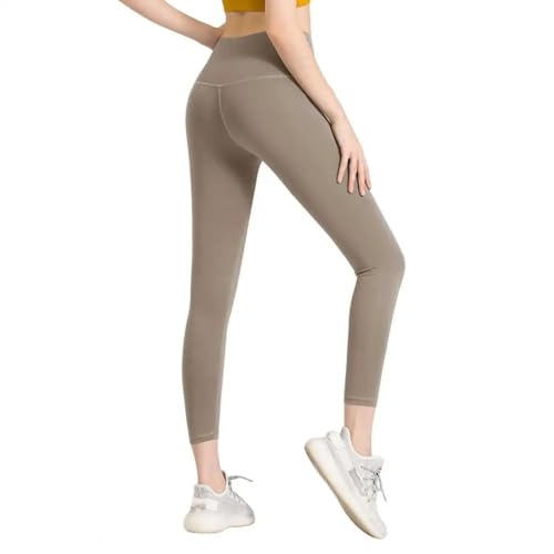 WUFANGBU Leggings Damen Hose Yoga Hosen Für Frauen Mit Hoher Taille Yoga-Hosen Für Frauen Mit Hintern-Angehobene Dünne Elastische Für Gym Dance XL Khaki von WUFANGBU