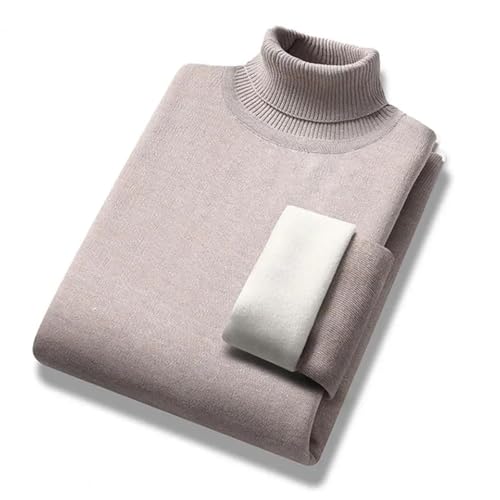 WUFANGBU Pullover Sweatshirts Grundlegende Warme Pullover Für Männer Lässiger Pullover Warmer Roll Kragen Pullover Solid Slim Bottom Shirt XL Aprikose von WUFANGBU