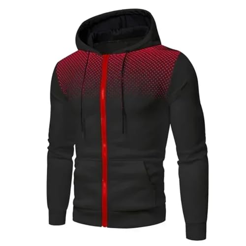 WUFANGBU Pullover Sweatshirts Herren Hoodie Mit Reiß Verschluss Hoodie Sweatshirt Grafik Reiß Verschluss Tasche Sport Outdoor Casual Täglich Hoodies Schlanke Sweatshirts 2XL Schwarz von WUFANGBU