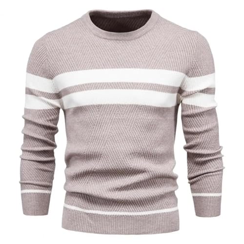 WUFANGBU Pullover Sweatshirts Herren Rundhals Pullover Lässig Sport Farbe Passender Pullover T-Shirt Top L Beige von WUFANGBU