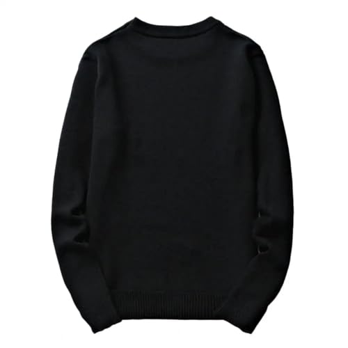 WUFANGBU Pullover Sweatshirts Pullover Mit O-Ausschnitt Herren-Hemd Mit Lockerer Strick Unterseite Lässig Herren Oberteil 3XL Schwarz von WUFANGBU