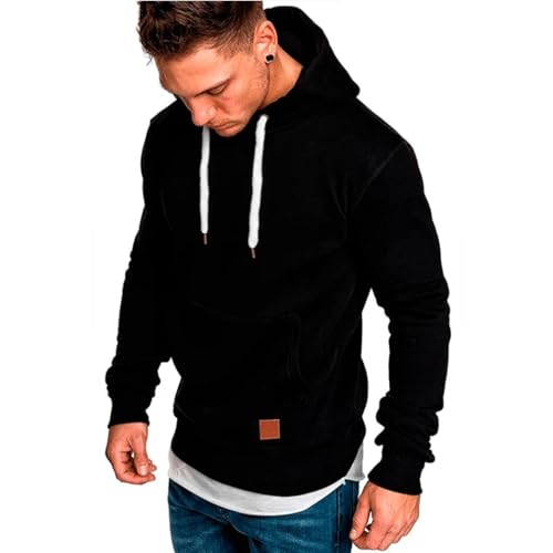 WUFANGBU Pullover Sweatshirts Streetwear Mode Outwear Herren Kapuzen Pullover Kapuzen Pullover Lässig Lose Mäntel XXL Schwarz von WUFANGBU