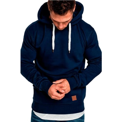 WUFANGBU Pullover Sweatshirts Streetwear Mode Outwear Herren Kapuzen Pullover Kapuzen Pullover Lässig Lose Mäntel XXXL Navy von WUFANGBU