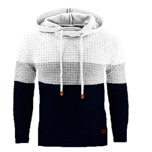 WUFANGBU Pullover Sweatshirts Sweat Wear Herren Warme Kapuzen-Sweatshirts Herren-Mode Pullover Hoodie Splice Basics Overs IZE Tops L Weiß von WUFANGBU