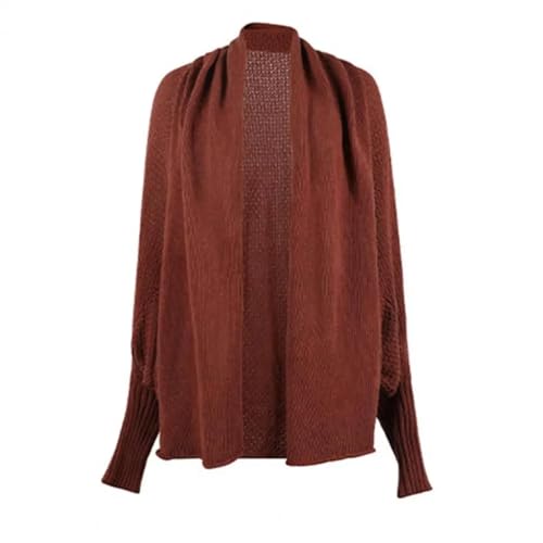 WUFANGBU Pullover Sweatshirts Verdickte Schicke Mode Gestrickte Jacke Warmer Pullover Mantel Vorne Offen Oberbekleidung XL Brickred von WUFANGBU