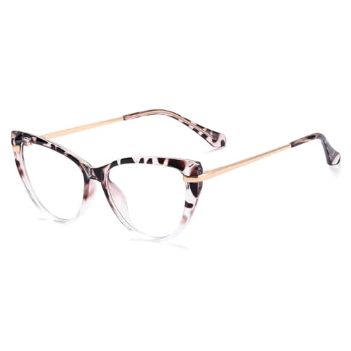 WUFANGBU Sonnenbrille Herren Retro Clear Anti Blue Light Damen Brillengestelle Mode Metall Brillengestell Leopard von WUFANGBU