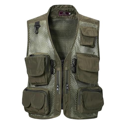 WUFANGBU Weste Vest Herren Camouflage Weste Fotografie Outdoor Multi Pocket Dad Outfit Mesh Weste XXXL Blau von WUFANGBU