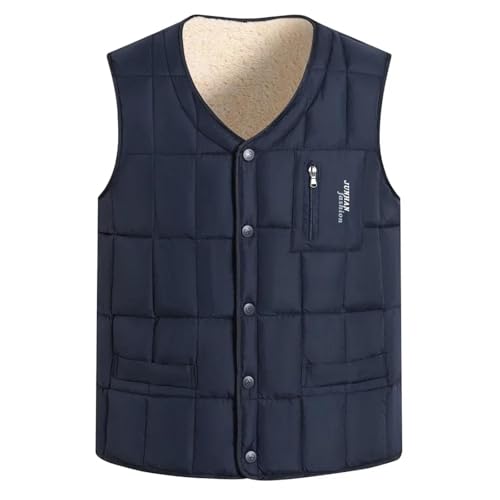 WUFANGBU Weste Vest Herren Unterhemd Aus Daunen Baumwolle Herren Verdickte Weste In Großer Größe Kurzes Abschnitt Warmes Unterhemd 4XL Navyblue von WUFANGBU