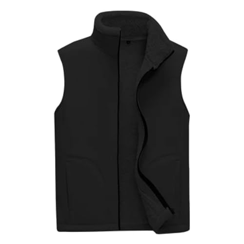 WUFANGBU Weste Vest Herren Westen Lässig Warme Westen Mode Thermo Westen Ärmellose Jacken Wind Breaker Westen Kleidung 5XL Schwarz von WUFANGBU